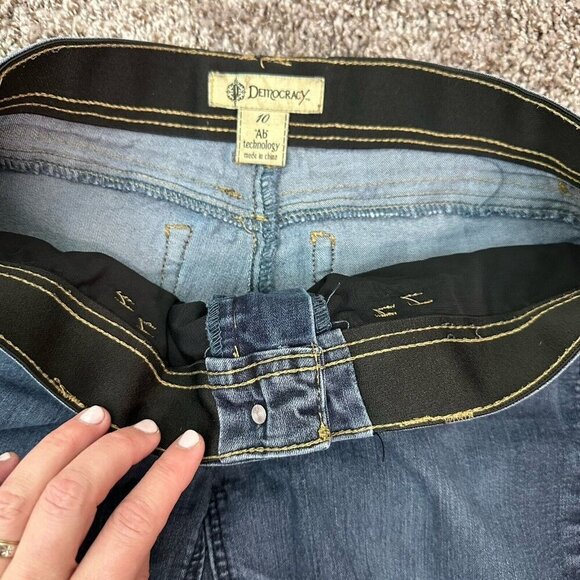Democracy Ab Tech Solution Gray Skinny Jeans Womens 12 Elastic Waist Stretch‎ - Picture 4 of 11